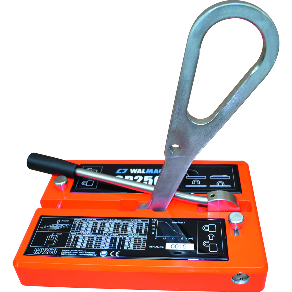 Aimant permanent a main cap. maxi 250 kg horizont. 80 kg verticalement LEVAC - 6002GP