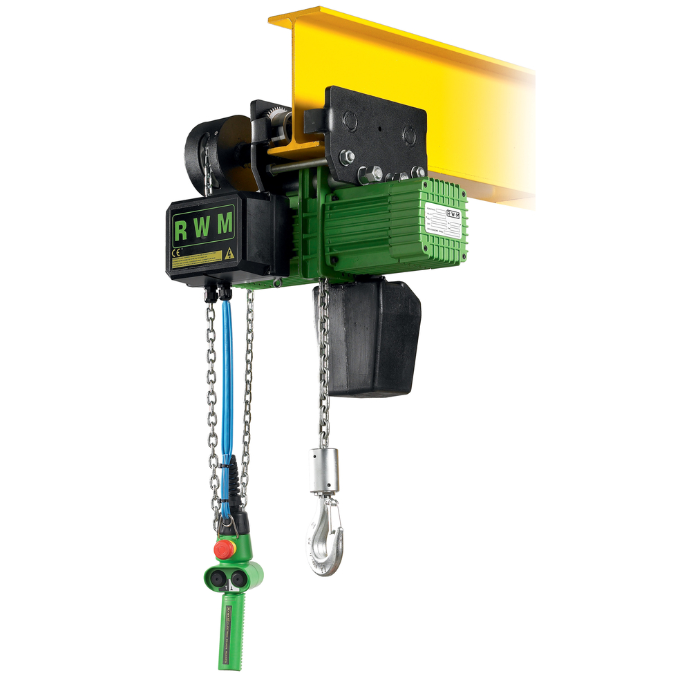 Palan électrique chariot a chaîne 500 kg 1 brin vitesse 6 m/mn levée 3 m RWM - 6053C6CM