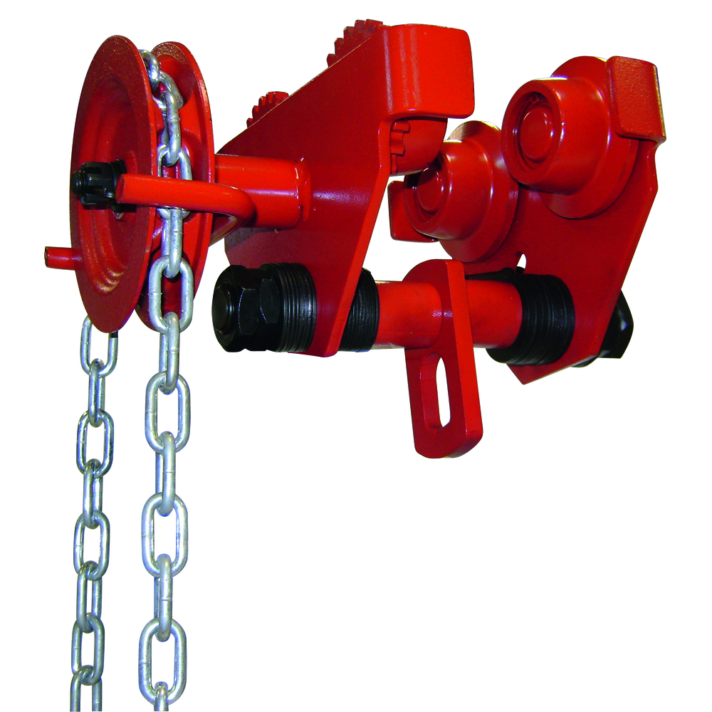 Chariot porte-palan cmu 500 kg 64-140 par chaîne levée 3m LEVAC - 6065AC