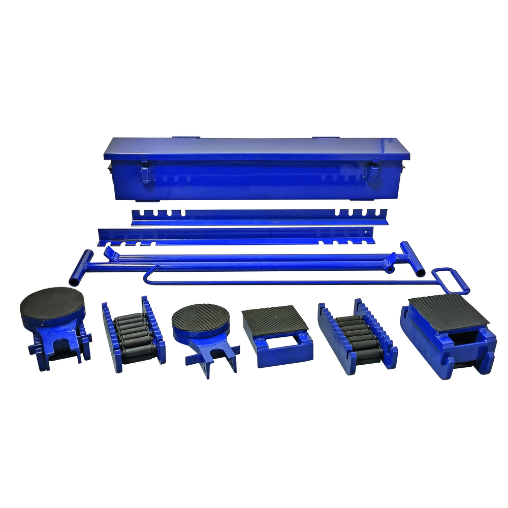 Coffret 20000 kg comprenant 4 rouleurs + 2 plateaux tournants timons et cales LEVAC - 6129A