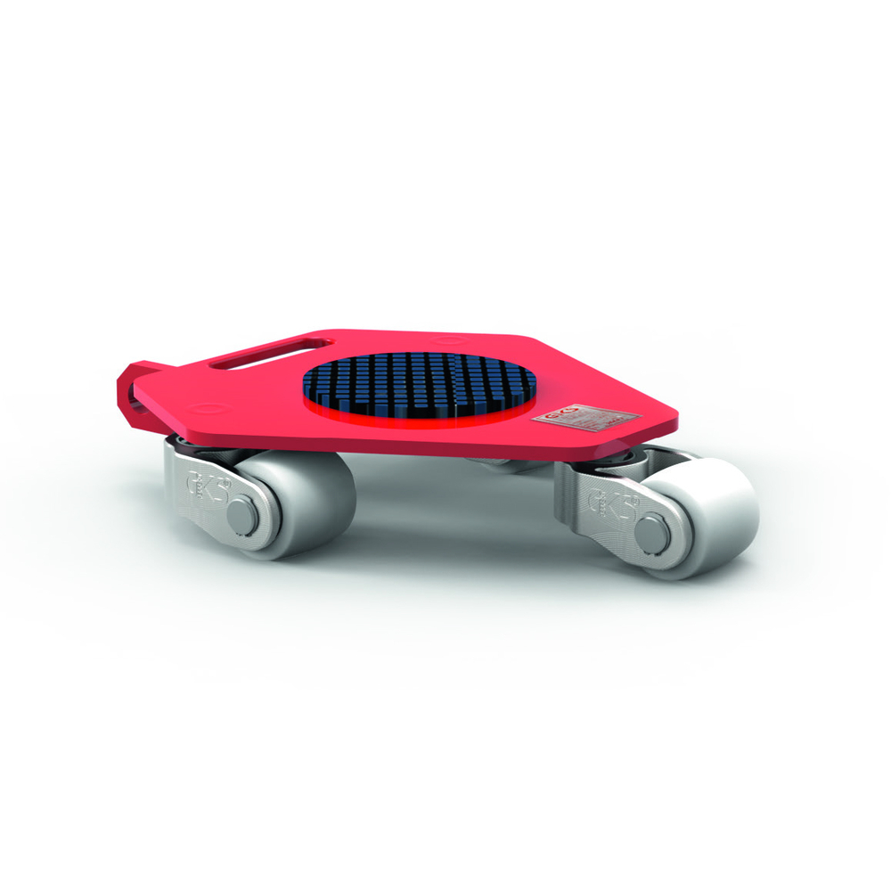 Plateau surbaissé charge 1 t - 376x379x100 mm 3 galets directionnels LEVAC - 6136RL1