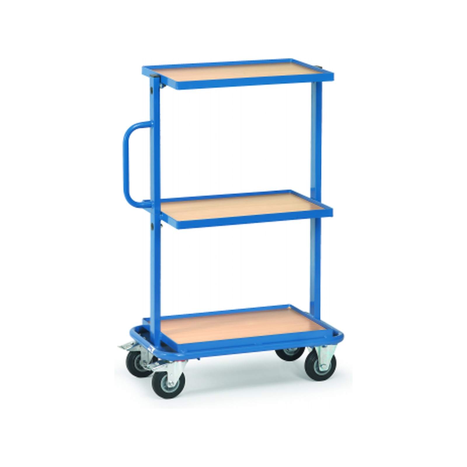 Servante plateau 3 plateaux mélaminés charge 200 kg dimensions utiles 600 x 400 mm LEVAC 6905G01