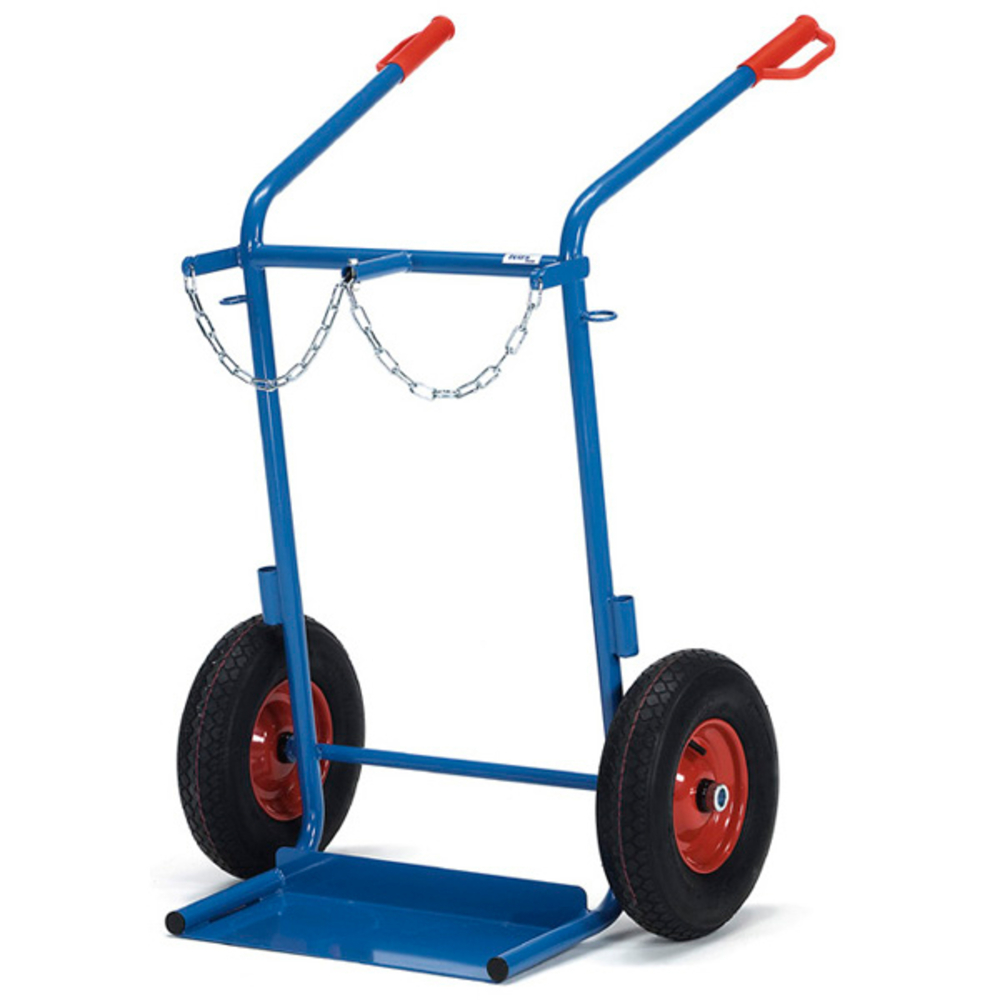 DIABLE 2 BOUTEILLES 150 KG ROUES BANDAGE CAOUTCHOUC 400 x 80 MM LEVAC - 6912FL1