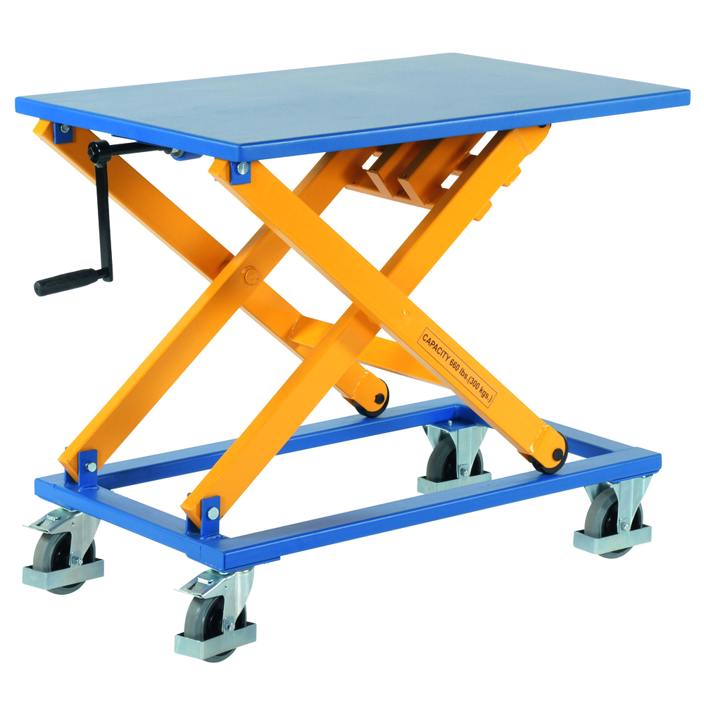 Table élévatrice 300 kg 950 x 600 mm manuelle réglable par manivelle LEVAC - 6933M300