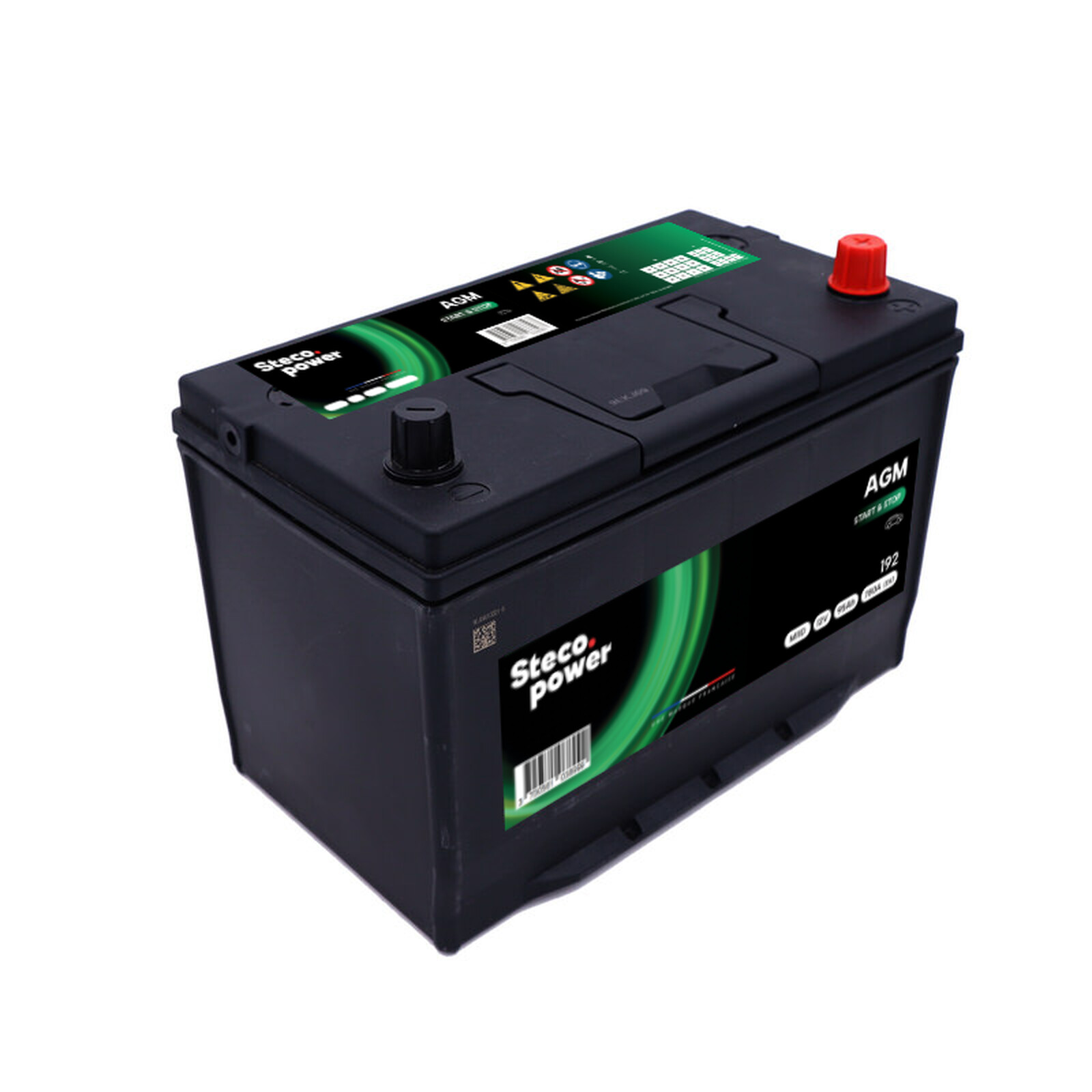 Batterie 12V 95Ah 780A 303x175x220 mm système start&stop + stecopower - 192
