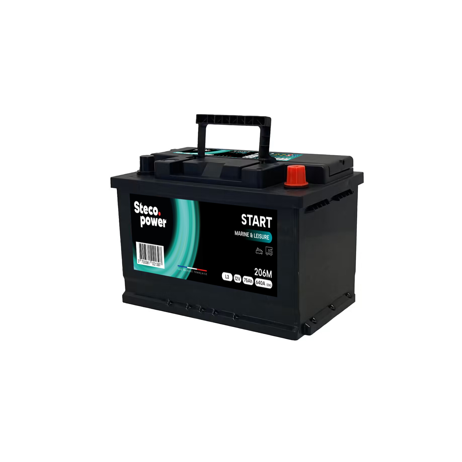 Batterie marine 12V 75Ah 640A 277x175x190 stecopower - 206m