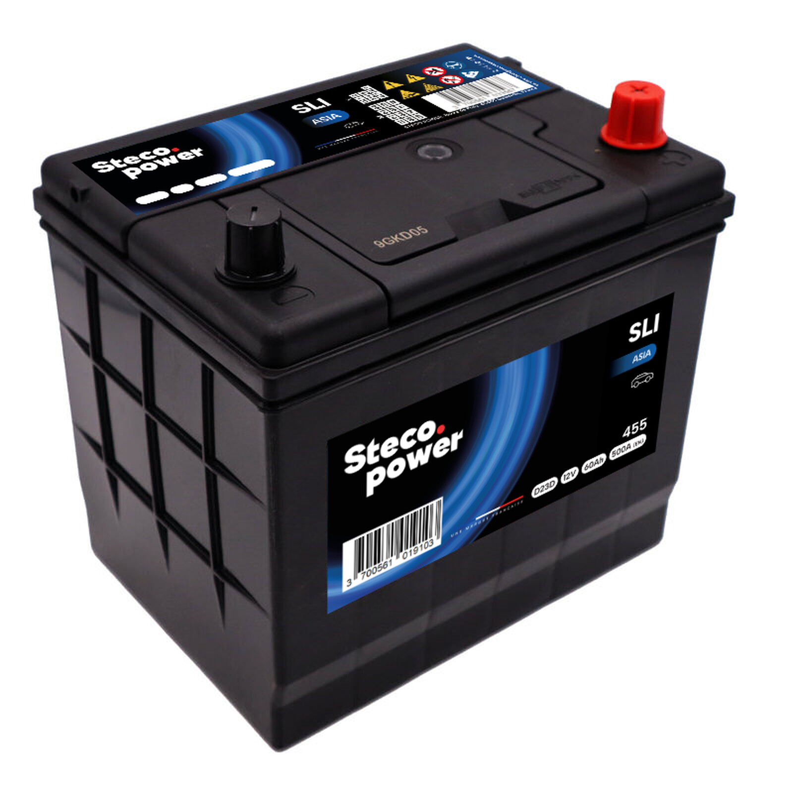Batterie 12V 60Ah 500A 230x173x220 stecopower - 455