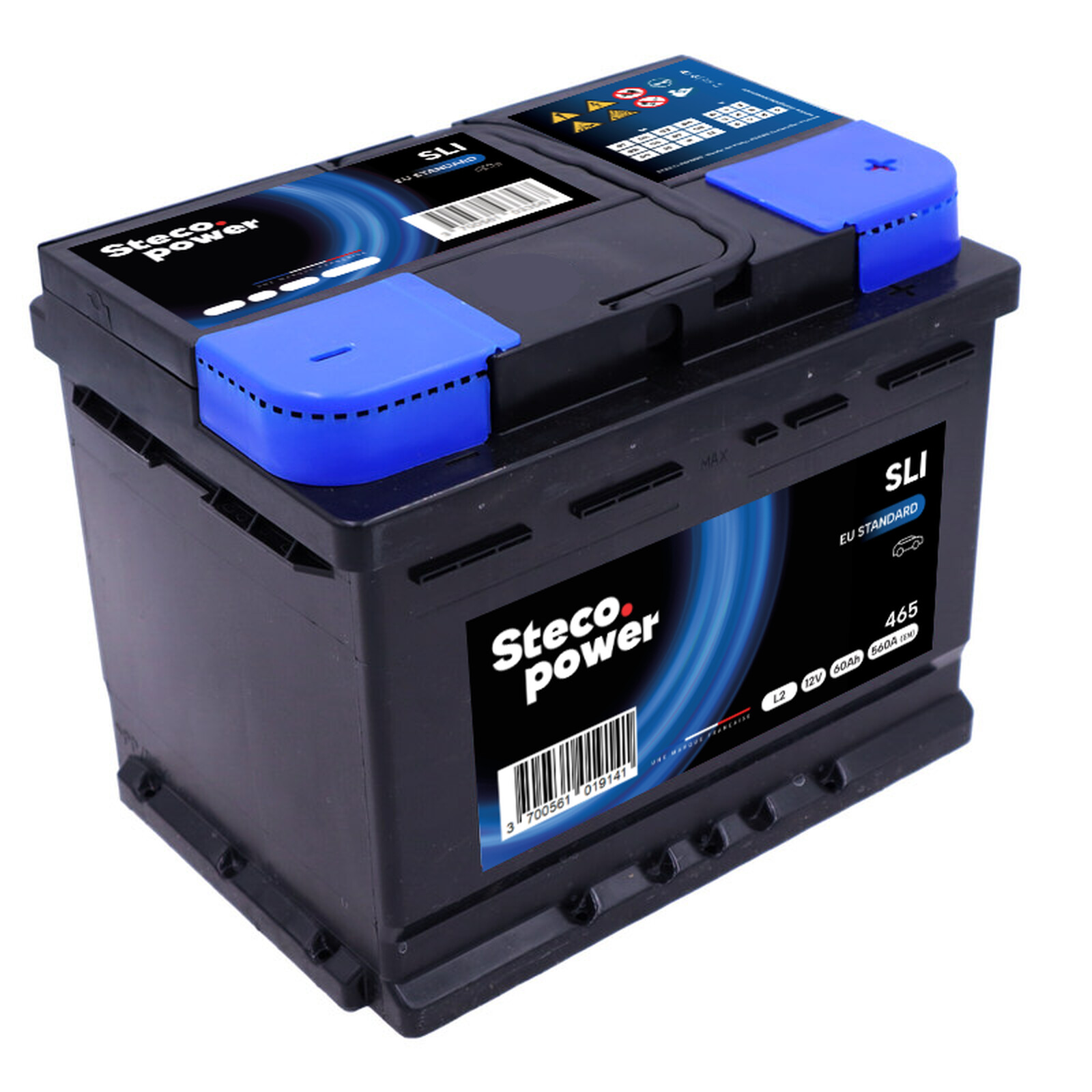 Batterie 12V 60Ah 560A 242x175x190 stecopower - 465