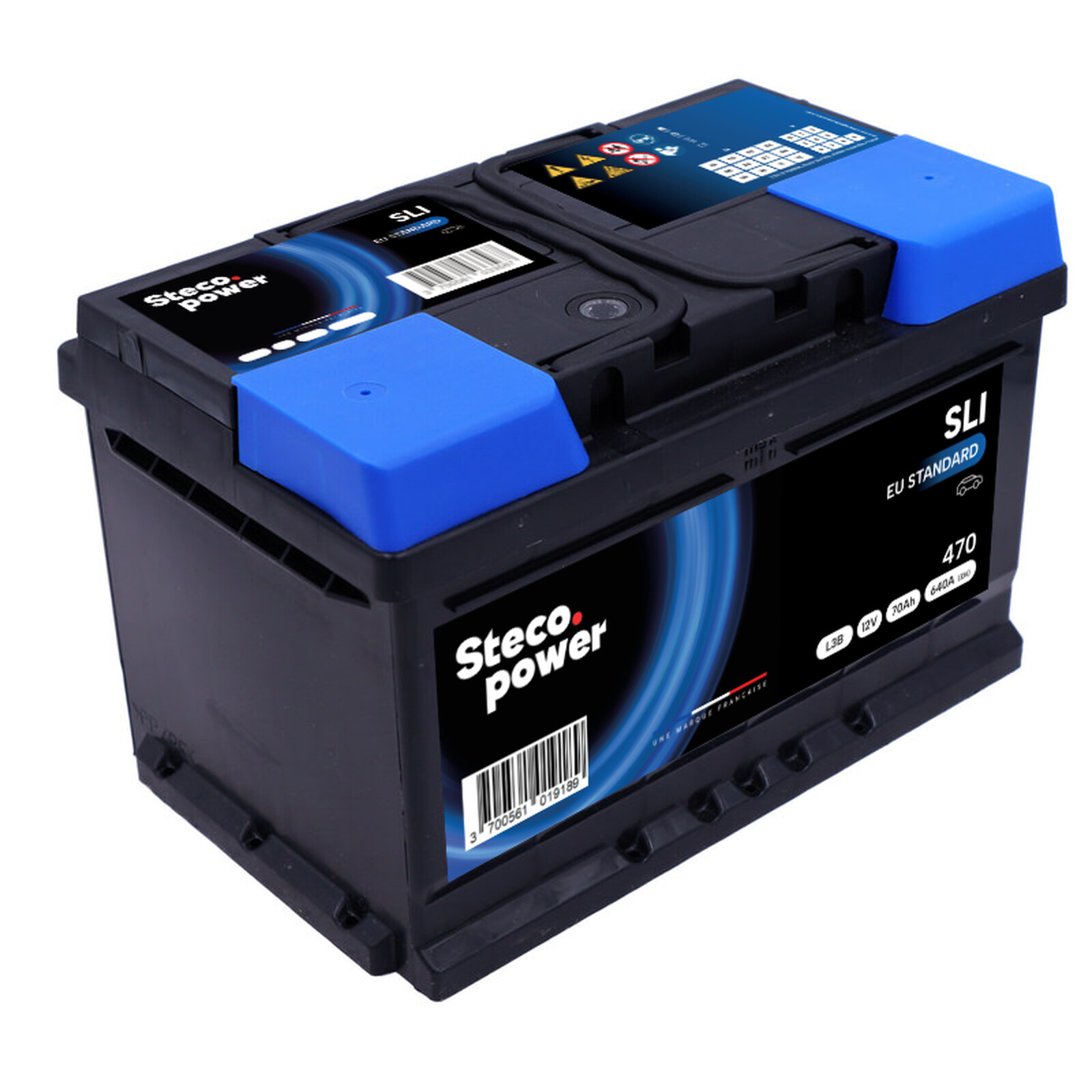 Batterie 12V 70Ah 640A 278x175x175 stecopower - 470