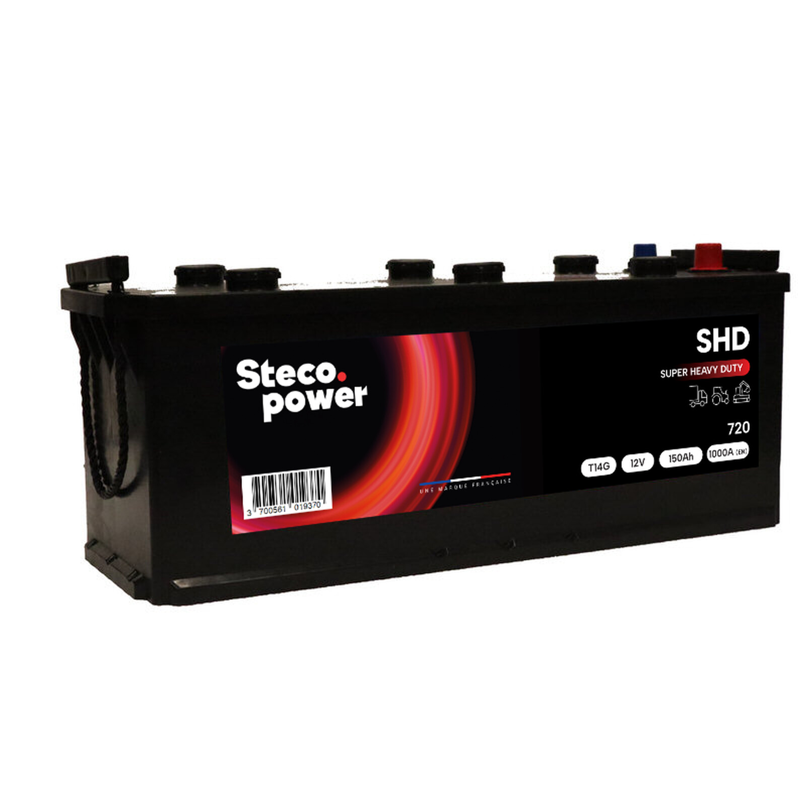 Batterie 12V 150Ah 1000A 509x175x208 mm super heavy duty stecopower - 720