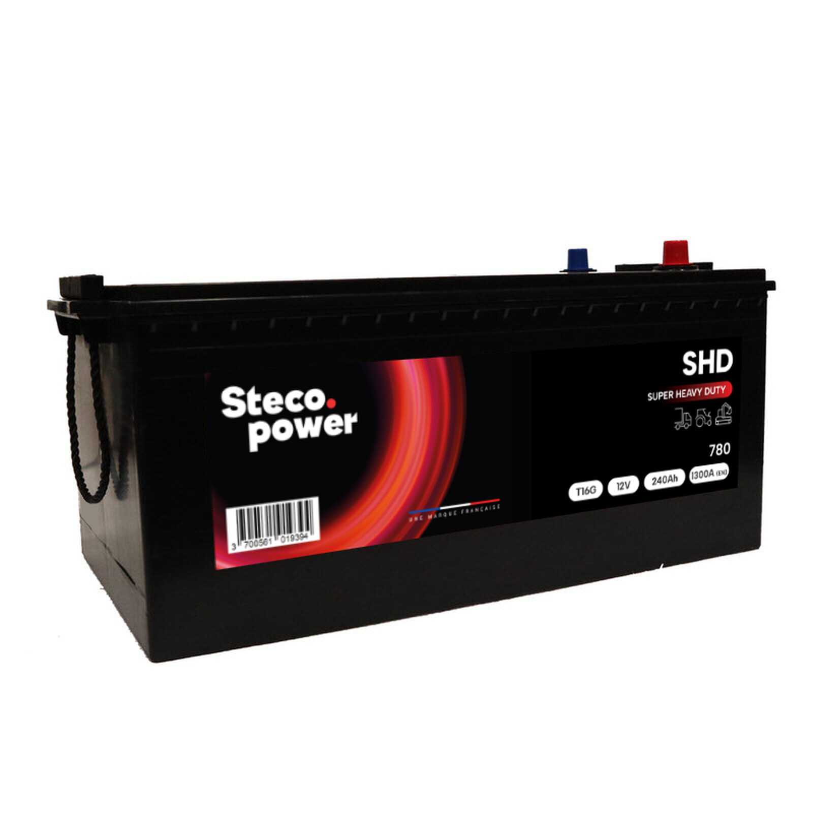 Batterie 12V 225Ah 1300A 518x273x240 Gamme Super Heavy Duty STECOPOWER - 780