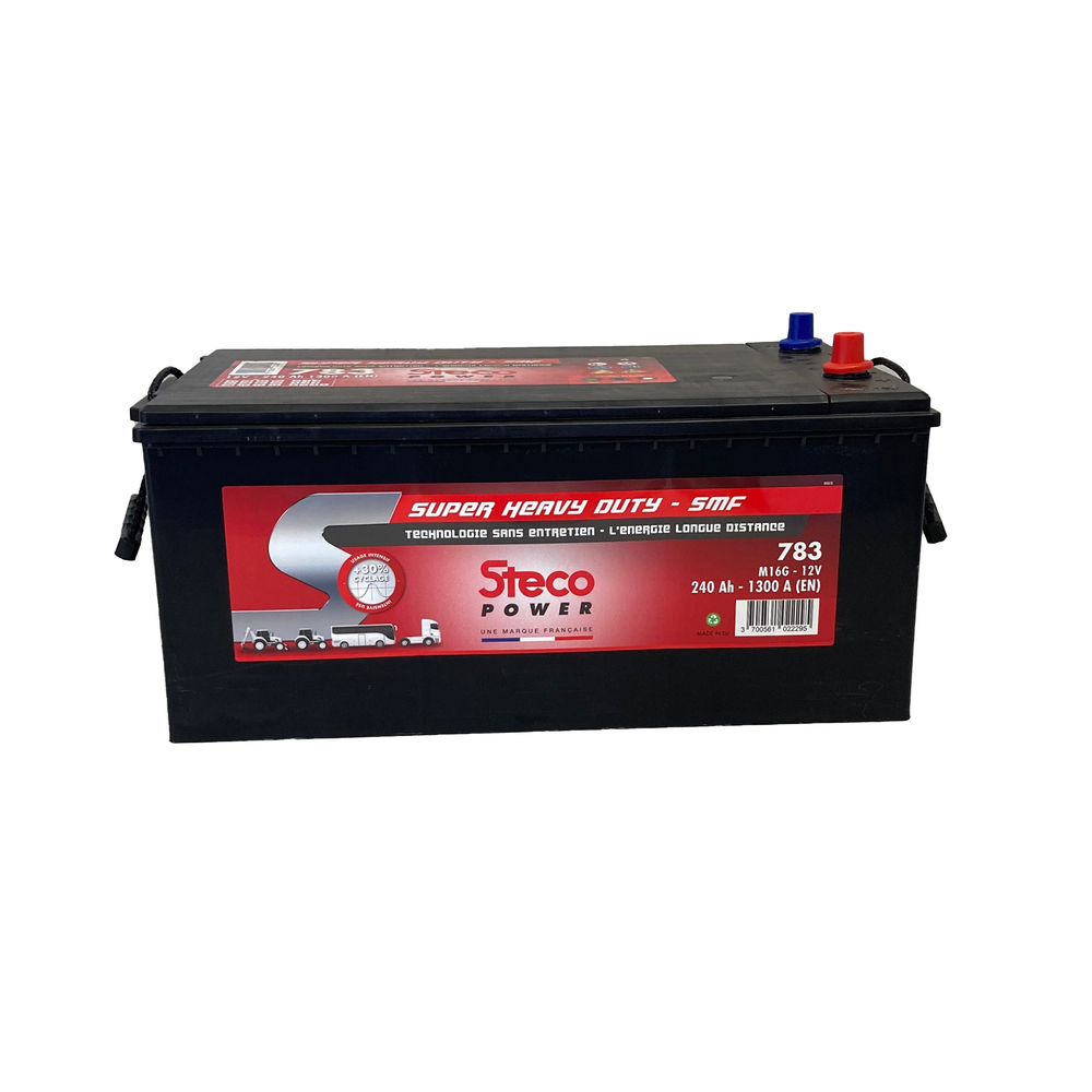 Batterie 12V 240Ah 1300A 518x273x240 Super heavy Duty stecopower - 783