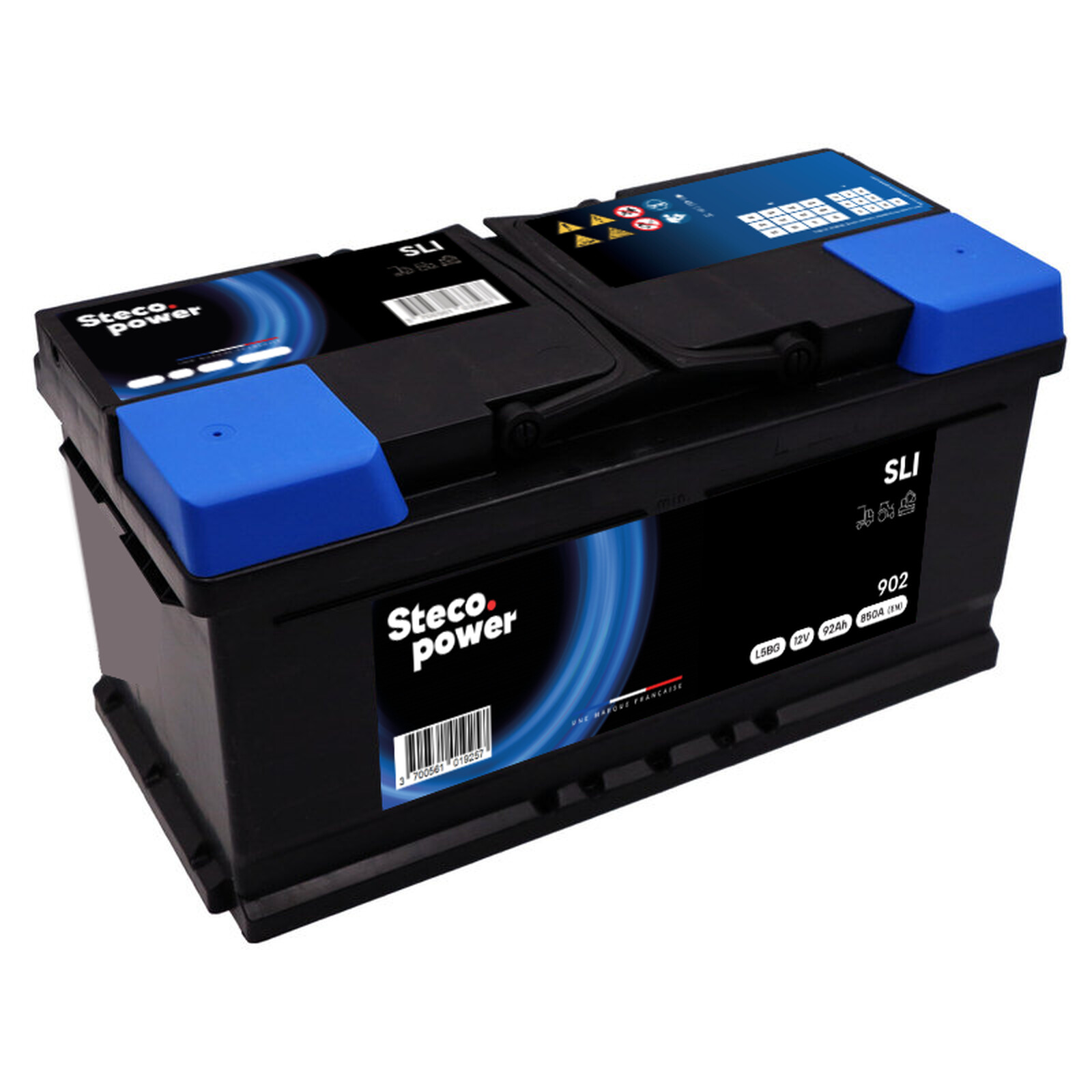 Batterie 12V 92Ah 850A 353x175x175 mm heavy duty stecopower - 902
