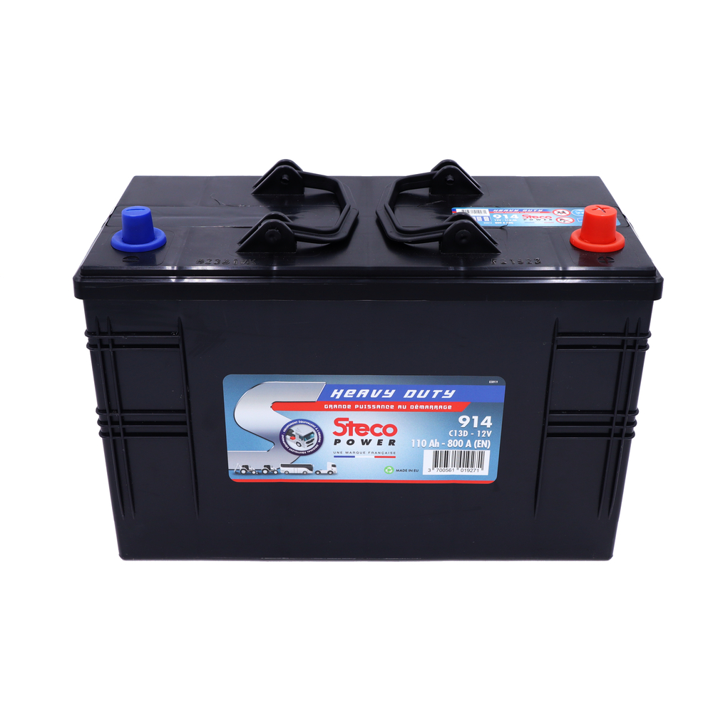 Batterie JCB 729/10665 adaptable 12V 120Ah 900A 345x173x233 gamme bleue heavy duty stecopower - 914