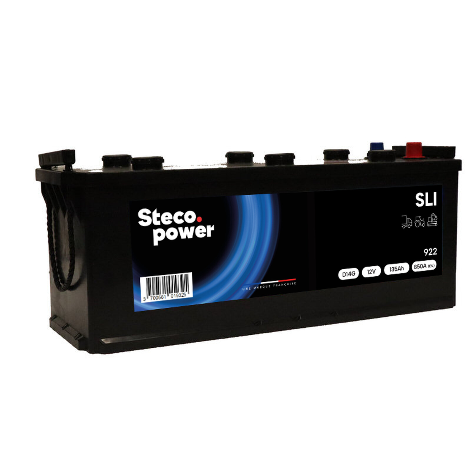 Batterie 12V 135Ah 850A 509x175x208 mm heavy duty stecopower - 922