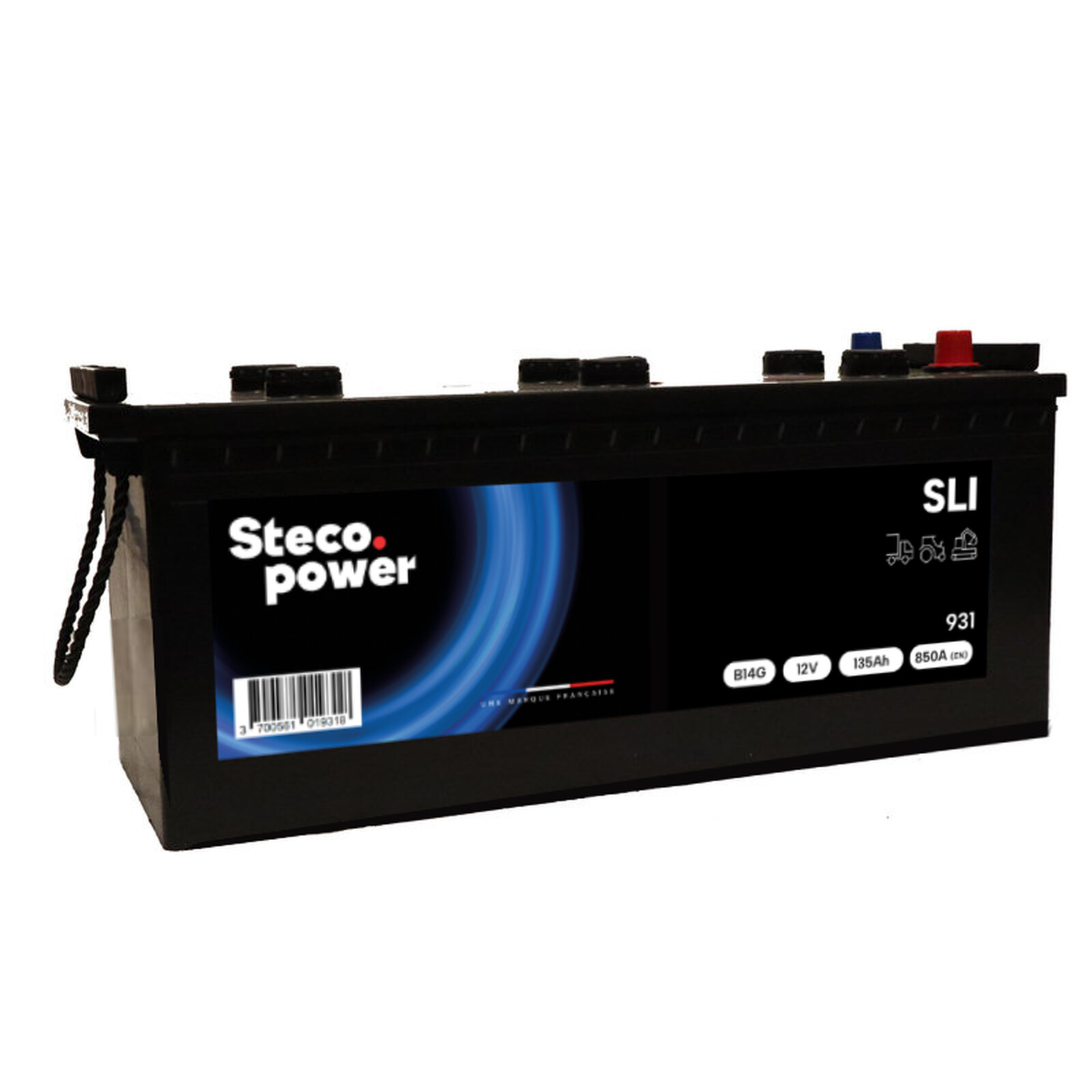 Batterie 12V 135Ah 850A 513x189x222 mm heavy duty stecopower - 931