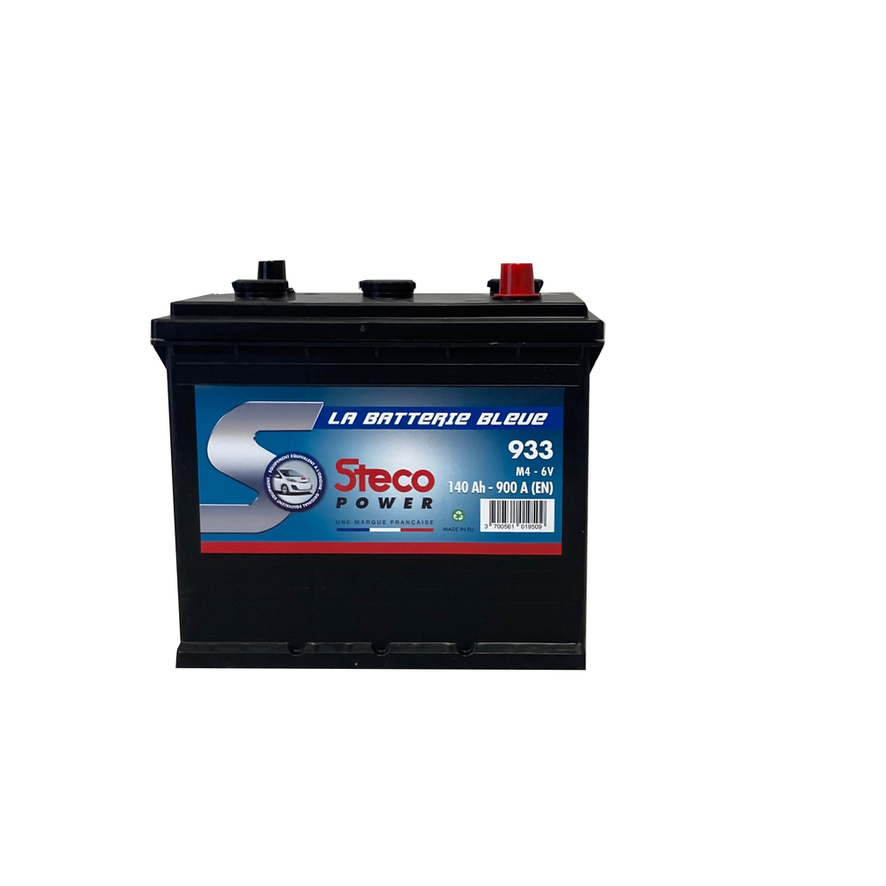 Batterie 6V 140Ah 900A 257x175x235 mm gamme 6 volts (acide inclus) stecopower - 933