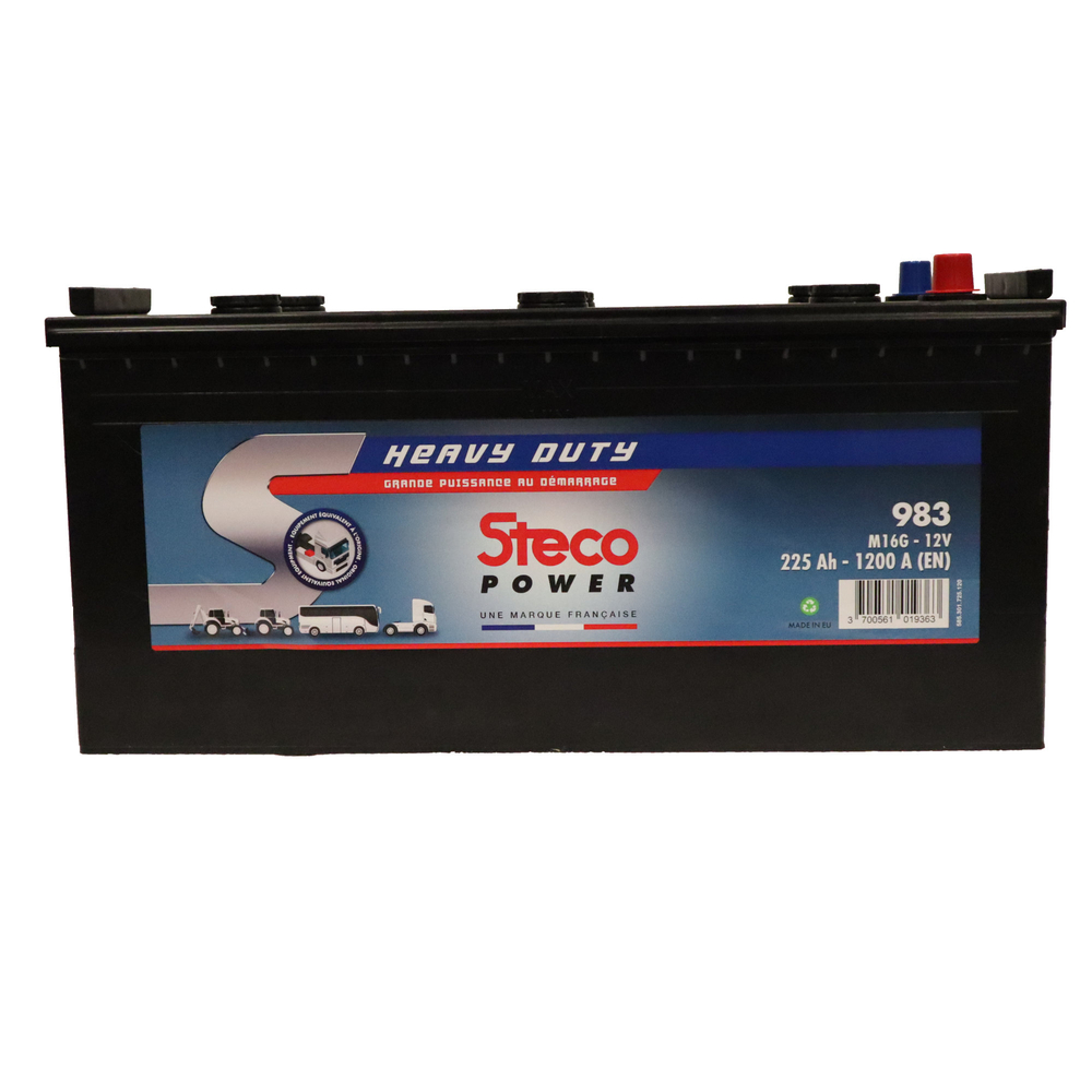 Batterie 12V 225Ah 1200A 518x273x240 mm heavy duty stecopower - 983