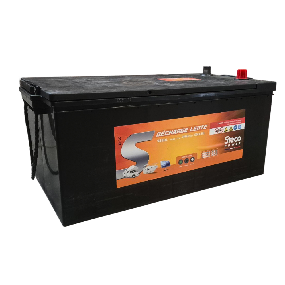 Batterie 12V 240 Ah (20h) 518x273x240 mm décharge lente stecopower - 983dl