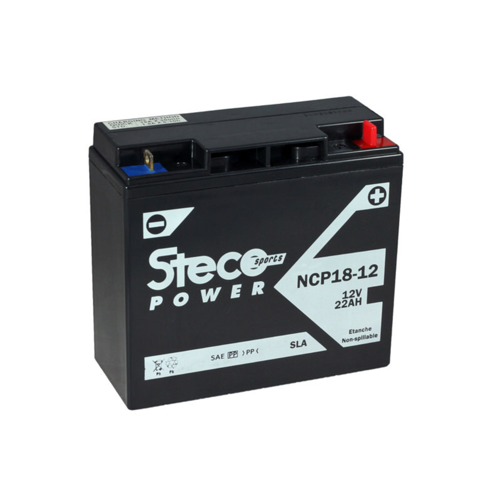 Batterie 12v (10h) 22ah 300a 181x76x167 gamme batterie sla stecopower - ncp18-12