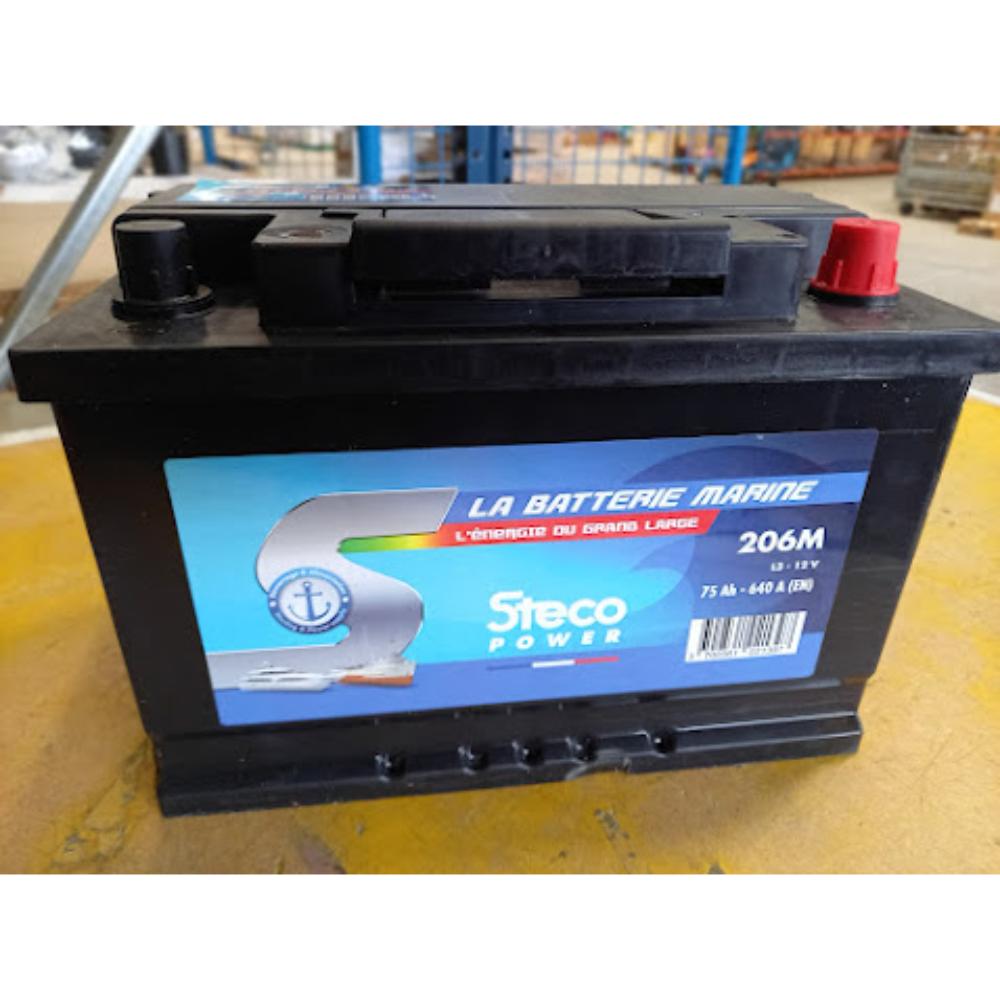 Batterie marine 12V 75Ah 640A 277x175x190 stecopower - OCCASION - 206m
