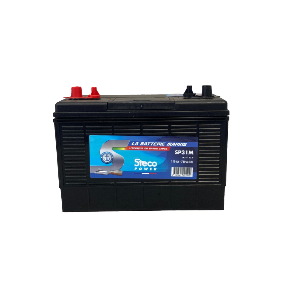 Batterie marine 12V 110Ah 760A 330x172x240 stecopower - sp31m