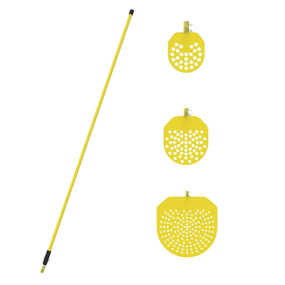 Lot manche télescopique 2 - 3,5m + 3 têtes de pelle filtrante 15 - 22 - 45cm Nanovib - LEBORGNE - 149009