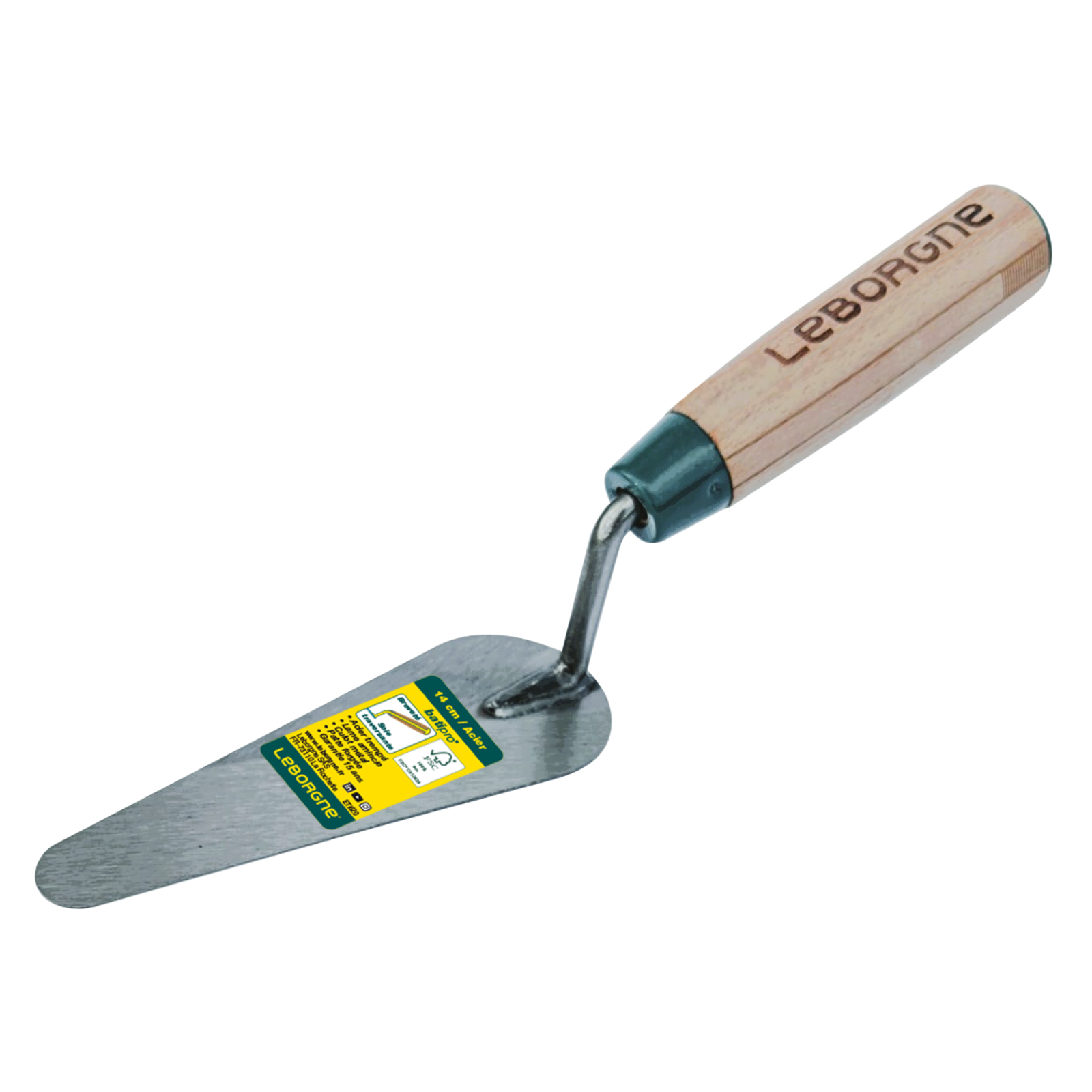 Truelle langue de chat Batipro 16 cm manche bois certifié FSC 100 % LEBORGNE - 193160