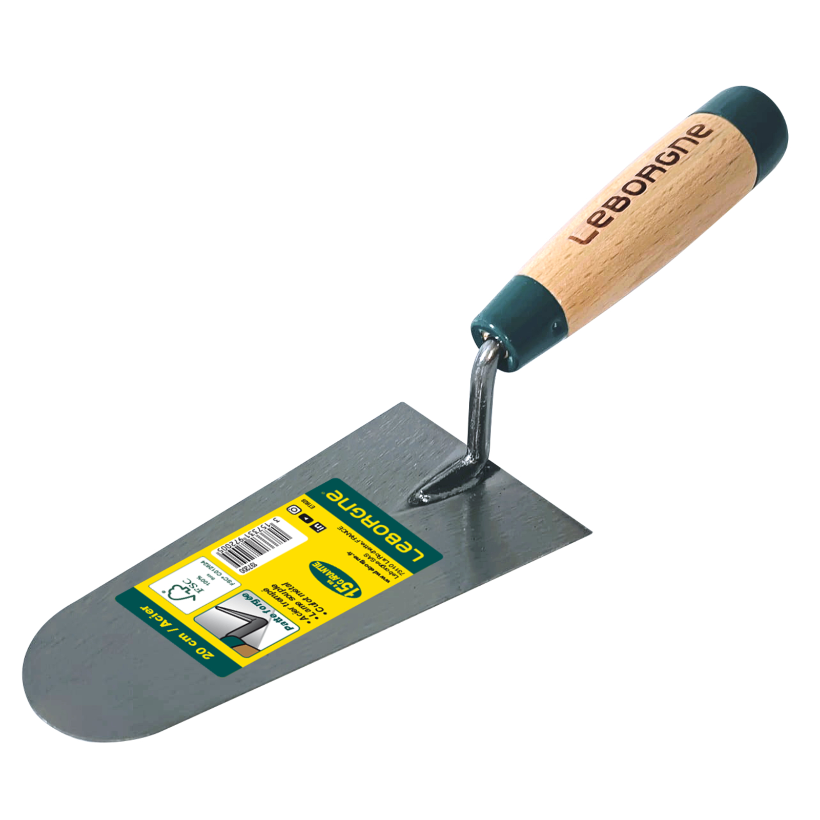 Truelle ronde 20 cm manche bois certifié FSC 100 % LEBORGNE - 197200