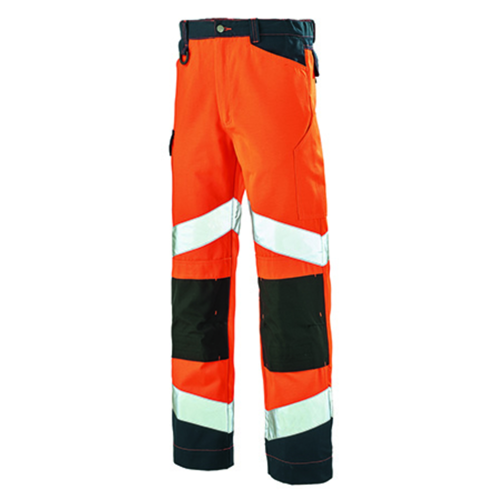 PANTALON FLUO TECH ORANGE FLUO / DARK BLUE HAUTE VISIBILITE CEPOVETT - 22-9082-8267-2094