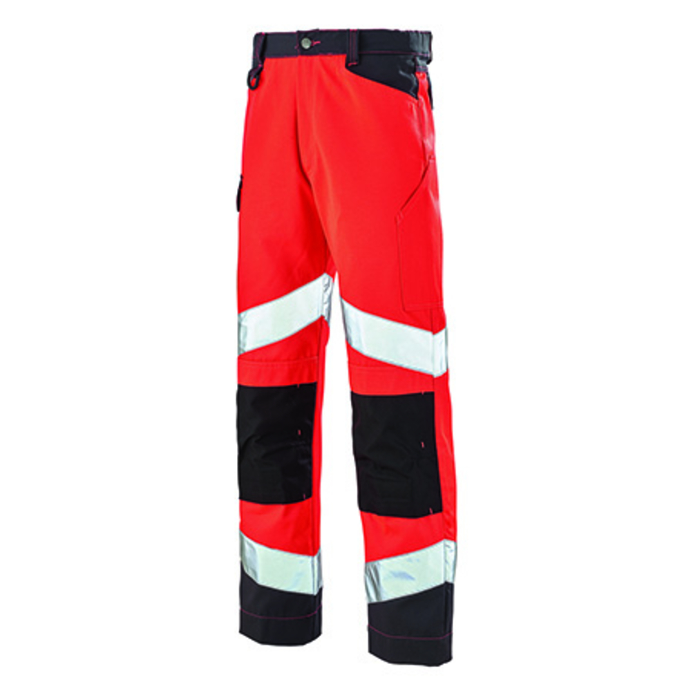 PANTALON FLUO TECH ROUGE FLUO / GRIS CHARCOAL HAUTE VISIBILITE CEPOVETT - 22-9082-8267-2235