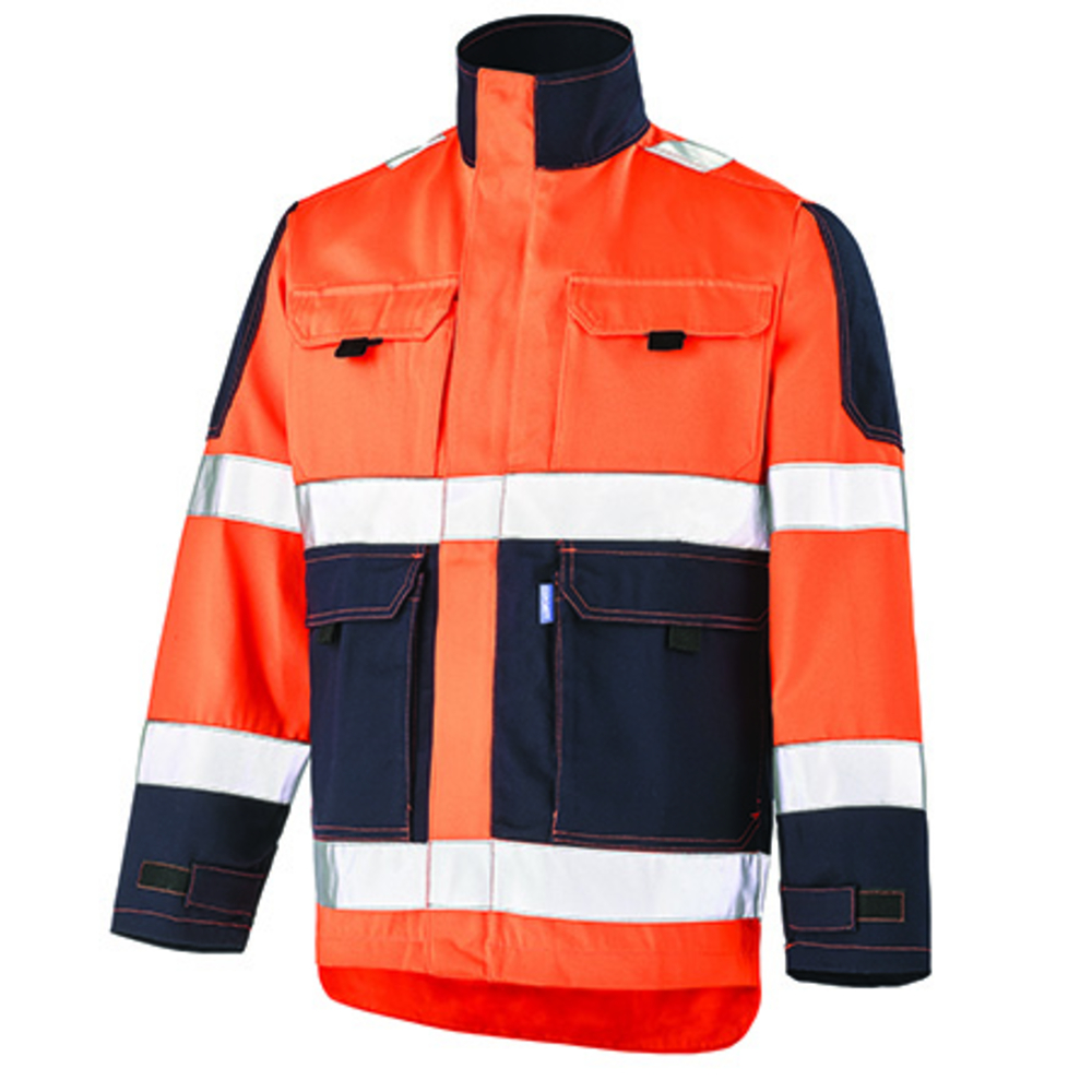 BLOUSON FLUO TECH ORANGE FLUO / DARK BLUE HAUTE VISIBILITE CEPOVETT - 22-9282-8267-2094
