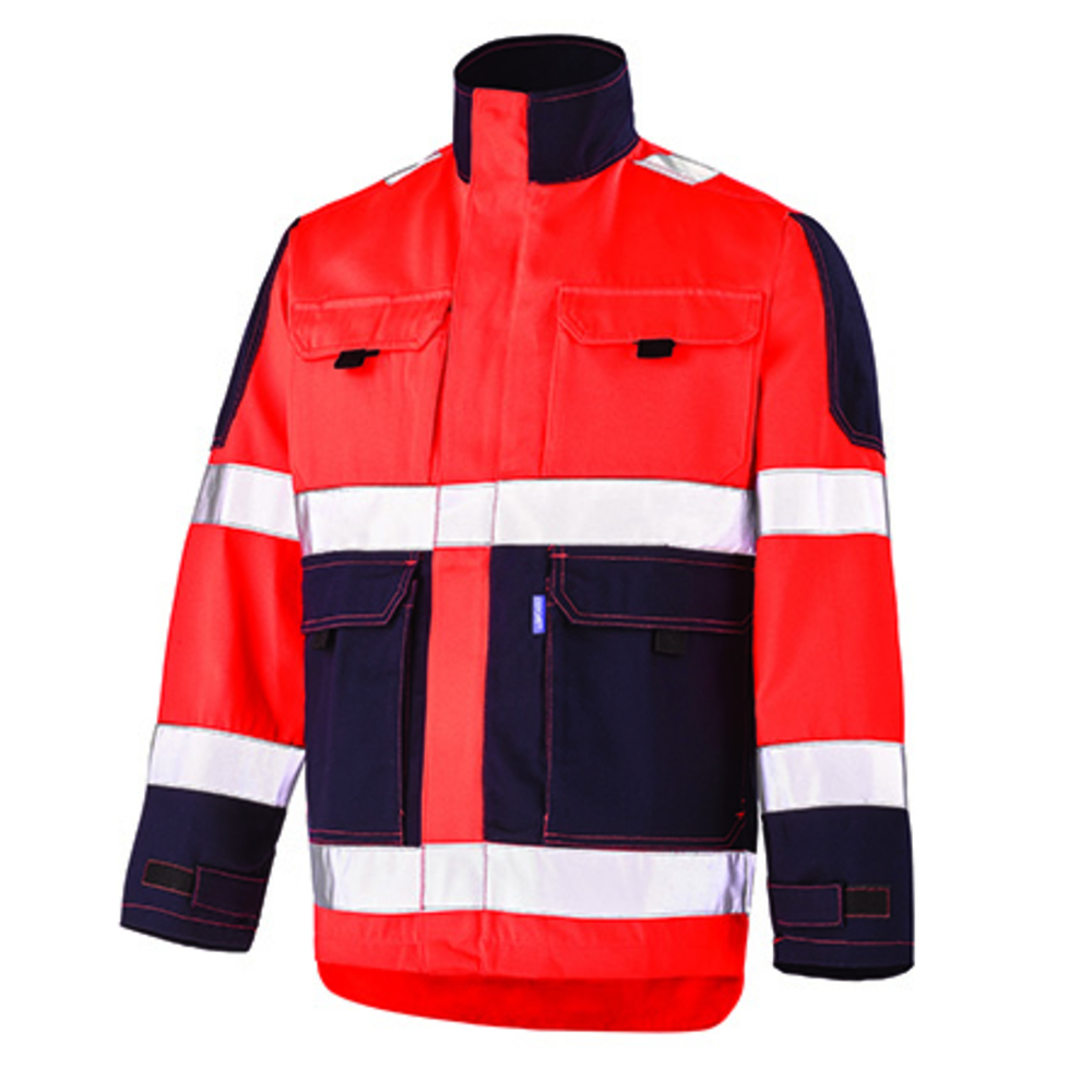 BLOUSON FLUO TECH ROUGE FLUO / DARK BLUE HAUTE VISIBILITE CEPOVETT - 22-9282-8267-2098