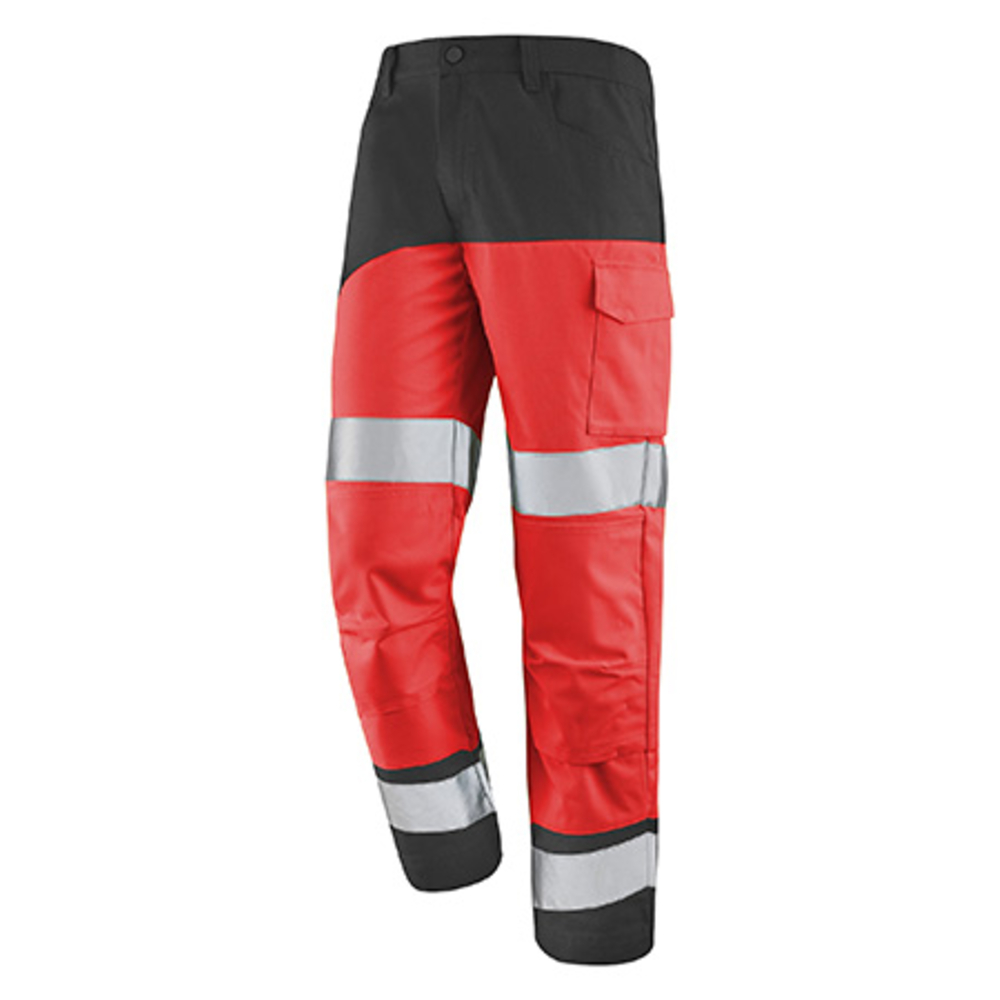PANTALON POCHES GENOUX FLUO SAFE XP ROUGE FLUO / GRIS CONVOY CEPOVETT - 22-9B87-9570-1995
