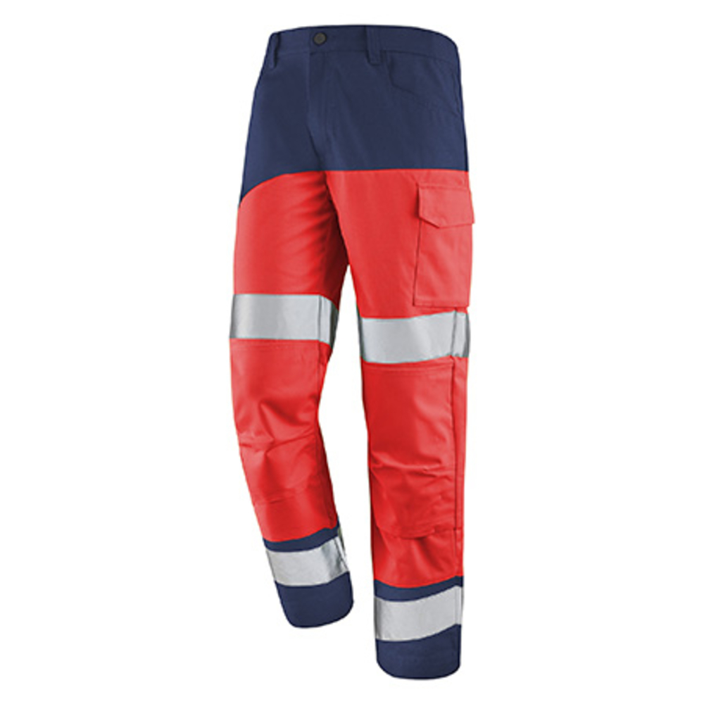 PANTALON POCHES GENOUX FLUO SAFE XP ROUGE FLUO / MARINE CEPOVETT - 22-9B87-9570-2002