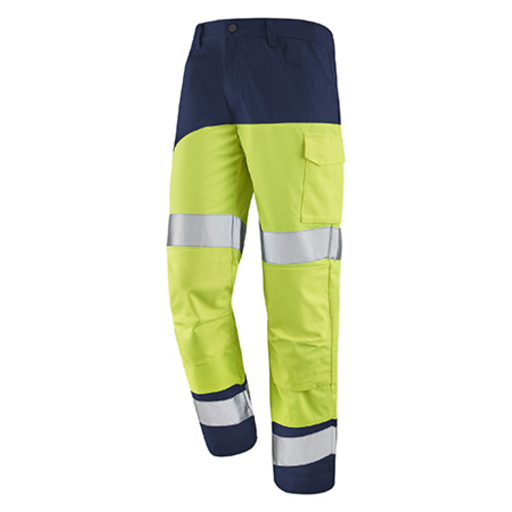 PANTALON POCHES GENOUX FLUO SAFE XP JAUNE FLUO / MARINE CEPOVETT - 22-9B87-9570-701