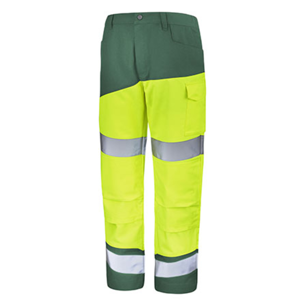 PANTALON POCHES GENOUX FLUO SAFE XP JAUNE FLUO / VERT AMAZONIE CEPOVETT - 22-9B87-9570-720