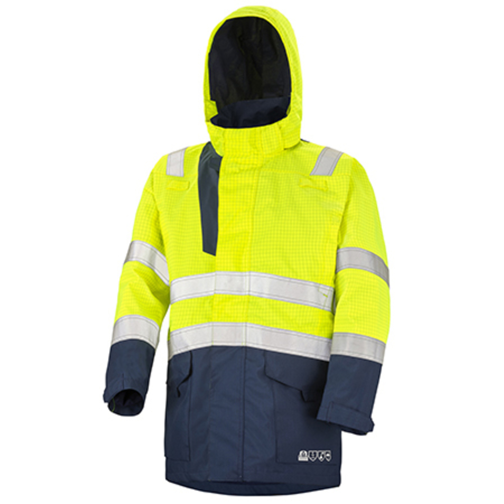 PARKA HV MULTIRISQUES ACCESS JAUNE FLUO / BLEU NAVY MULTIRISQUES CEPOVETT - 22-9D97-9919-727