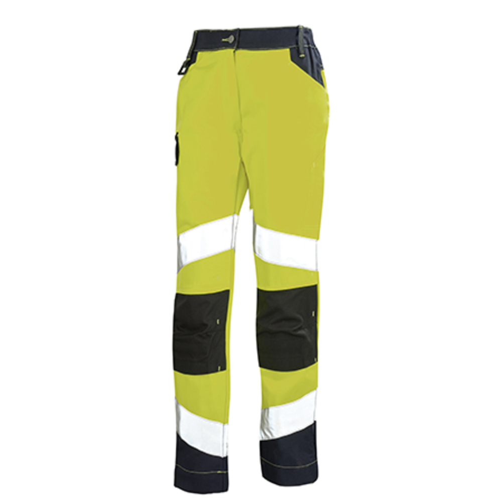 PANTALON FEMME FLUO TECH JAUNE FLUO / DARK BLUE HAUTE VISIBILITE CEPOVETT - 22-9E82-8267-2096