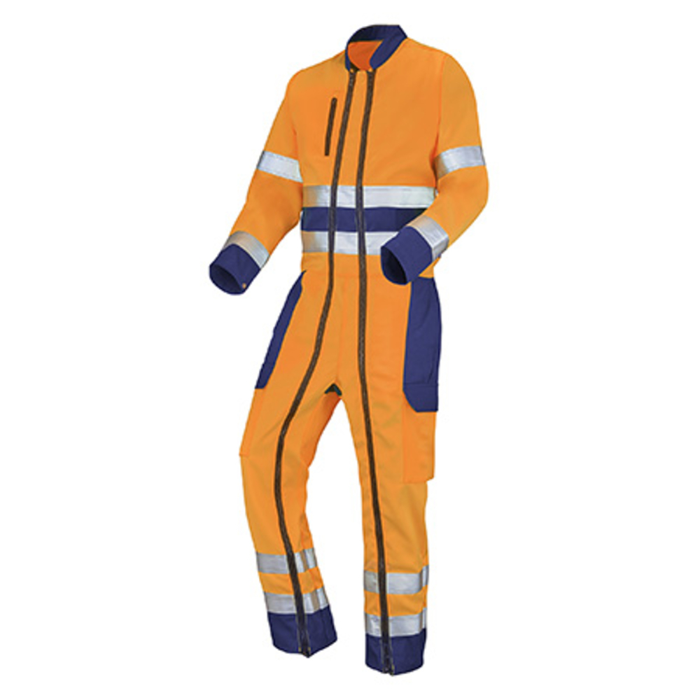 COMBINAISON 2 FAG FLUO BASE XP ORANGE FLUO / MARINE HAUTE VISIBILITE CEPOVETT - 22-9J81-3047-404