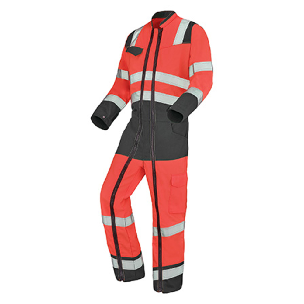 COMBINAISON 2 ZIP FLUO SAFE XP ROUGE FLUO / GRIS CONVOY CEPOVETT - 22-9J86-9570-1995