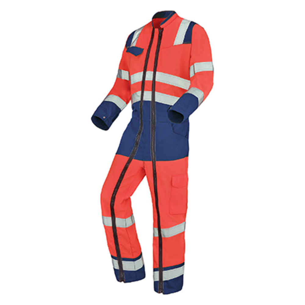 COMBINAISON 2 ZIP FLUO SAFE XP ROUGE FLUO / MARINE HAUTE VISIBILITE CEPOVETT - 22-9J86-9570-2002