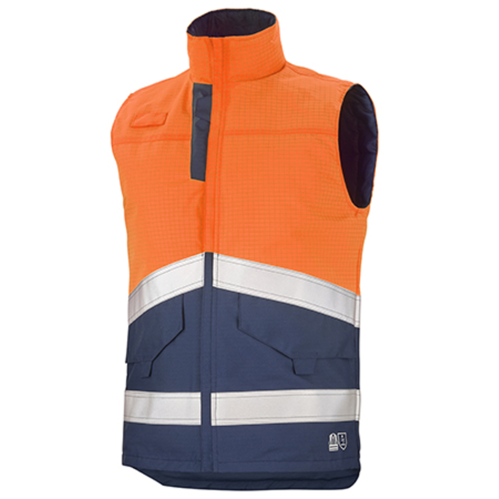 GILET HV INTERIEUR ACCESS ORANGE FLUO/NAVY MULTIRISQUES CEPOVETT - 22-9M91-9919-1801