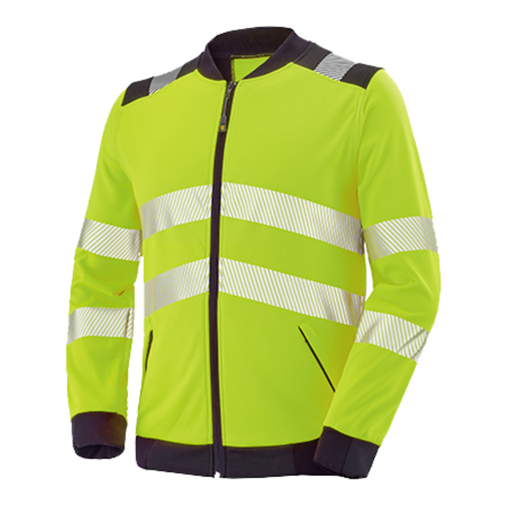 SWEAT ZIPPE VALLOUISE JAUNE FLUO / NOIR CEPOVETT - 22-9S03-750