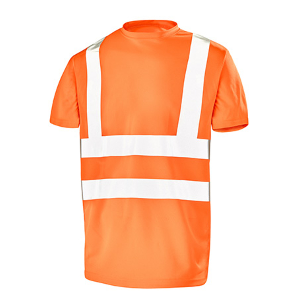 TEE-SHIRT MANCHES COURTES FLUO BASE 2 ORANGE FLUO CEPOVETT - 22-T089-BT-400