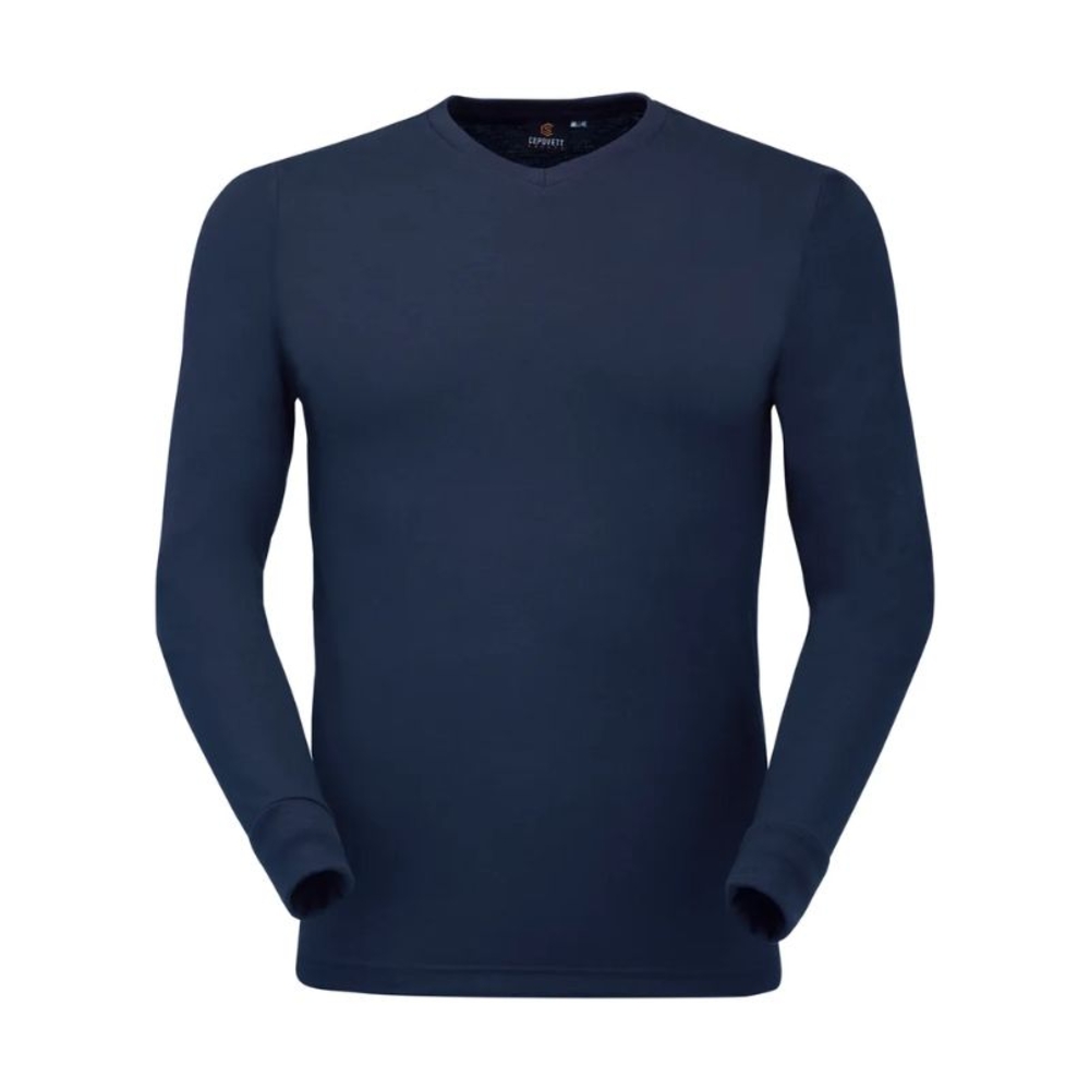 T-SHIRT FR MANCHES LONGUES BLEU MARINE - CEPOVETT - 22-T1000-1