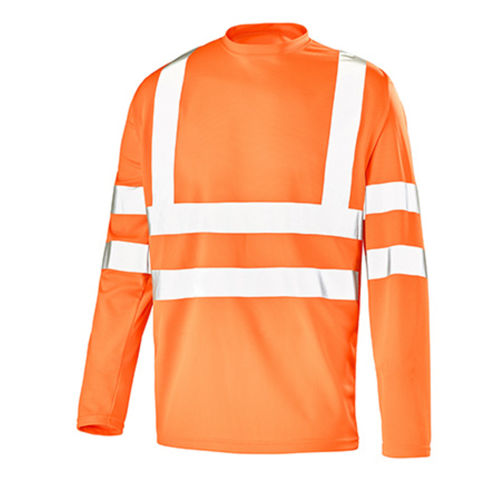 TEE-SHIRT MANCHES LONGUES FLUO BASE 2 ORANGE FLUO CEPOVETT - 22-T539-400