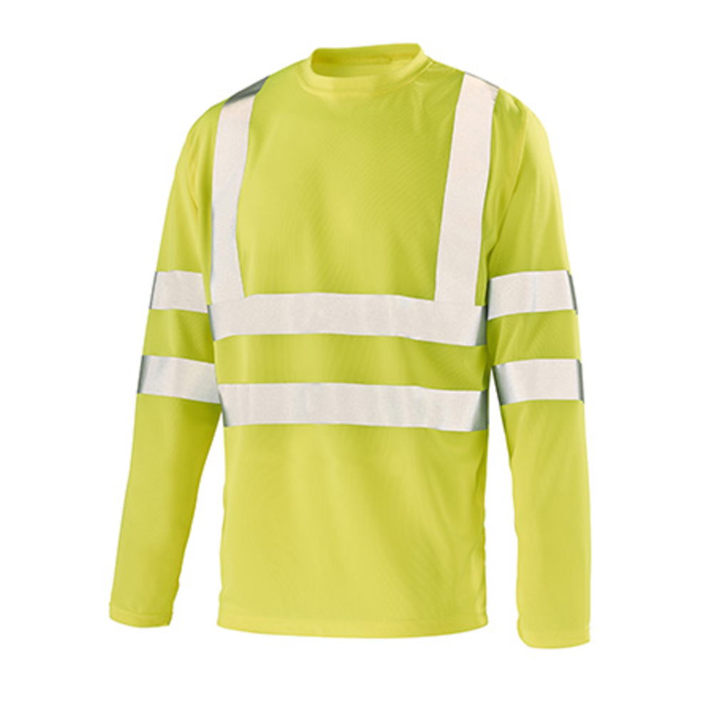 TEE-SHIRT MANCHES LONGUES FLUO BASE 2 JAUNE FLUO CEPOVETT - 22-T539-700
