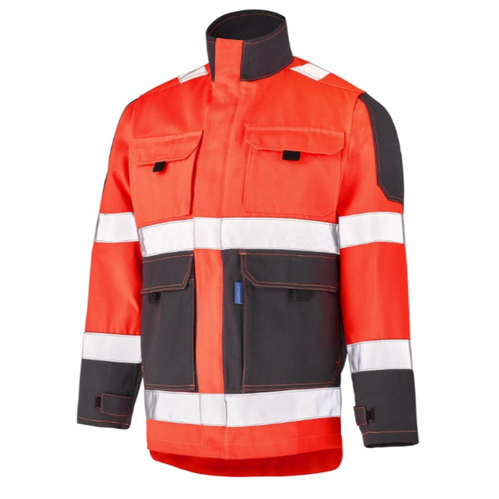Blouson FLUO TECH rouge fluo/Gris Charcoal taille L - CEPOVETT - 22-9282-8267-2235-3