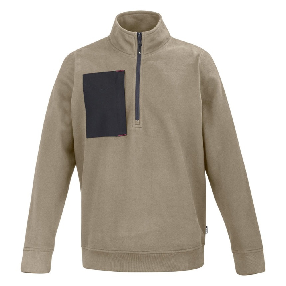 SWEAT 1/2 ZIP SANDSTONE BEIGE/NOIR ARTISAN LAFONT - LA-E300ATT2-204